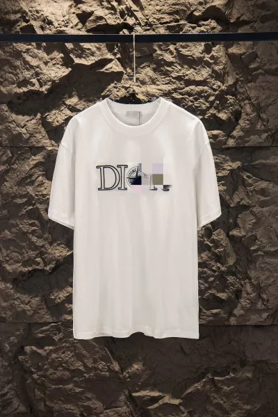 Dior x Stone Island Logo Print White T-Shirt - 1
