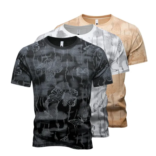 Design Butterfly Print Gradient T-Shirt - 5