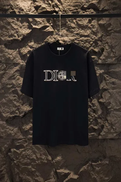 Dior x Stone Island Logo Print White T-Shirt - 8