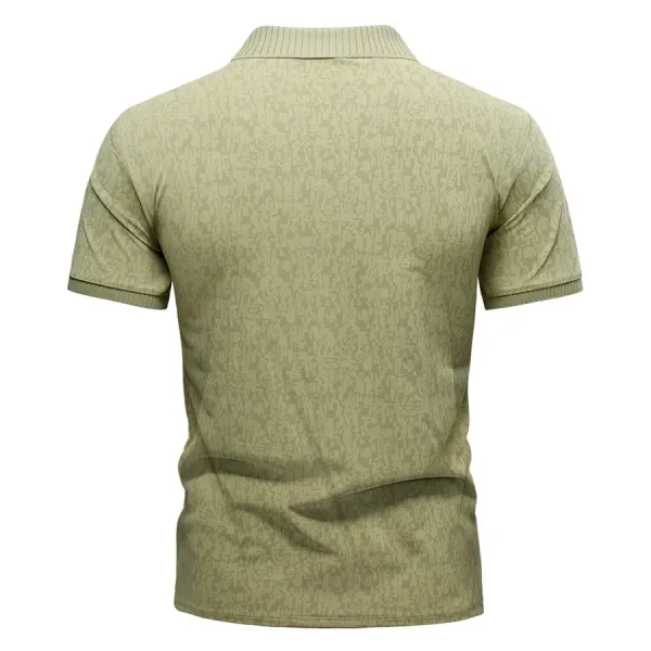 Design Patterned Black Polo Shirt - 12