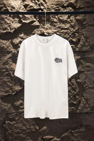 Dior x Stone Island Logo Print White T-Shirt - 19