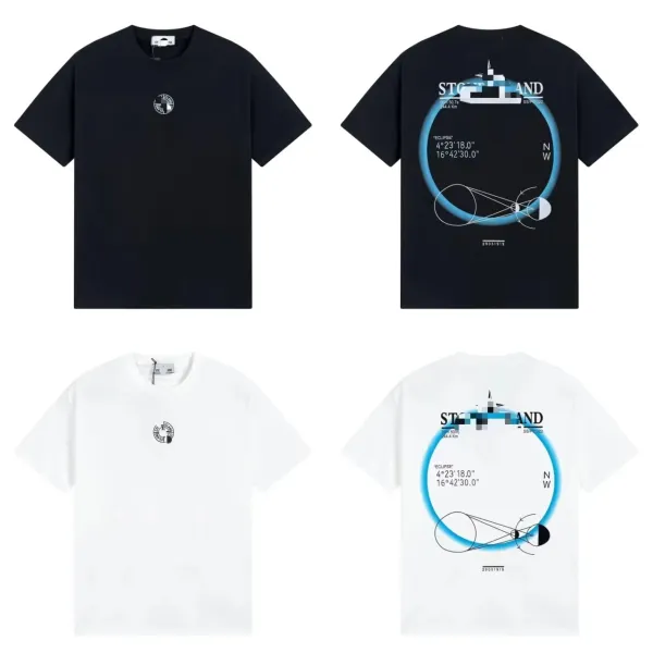 Design Abstract Graphic Print Black T-Shirt - 45