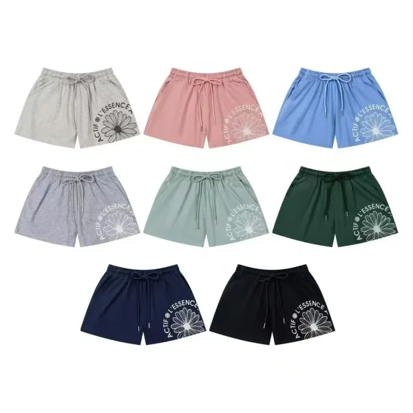 Design Actif L'Essence Daisy Print Drawstring Shorts Blue Shorts - 4