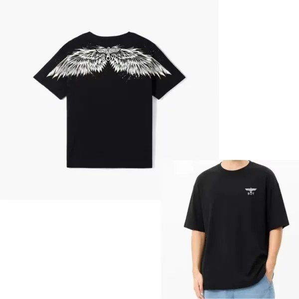 Design Boy London Eagle & Cards Graphic Black T-Shirt T-Shirts - 10
