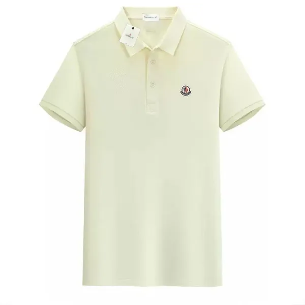 Moncler Polo Shirt in Pale Yellow Tops.polo - 1