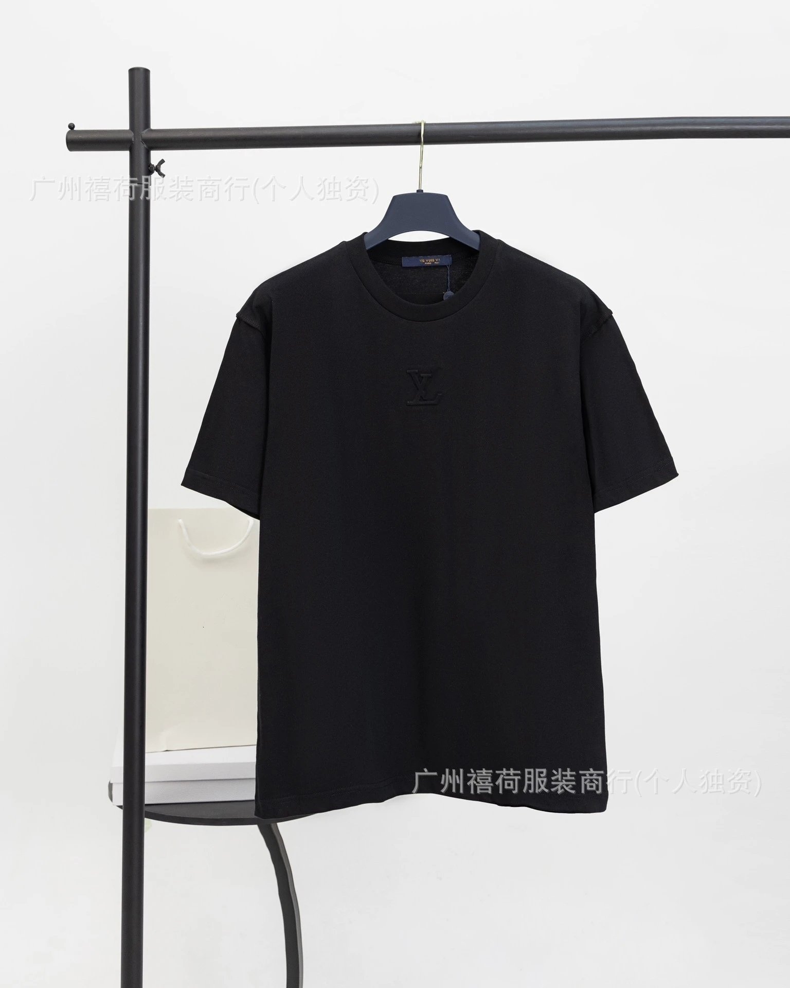 Louis Vuitton Embossed LV Logo T-Shirt Light Blue - 3