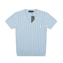 Polo Ralph Lauren Cable Knit V-Neck Sweater Gray - 39