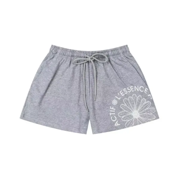 Design Actif L'Essence Daisy Print Drawstring Shorts Blue Shorts - 14
