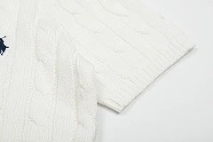 Polo Ralph Lauren Cable Knit V-Neck Sweater Gray - 10