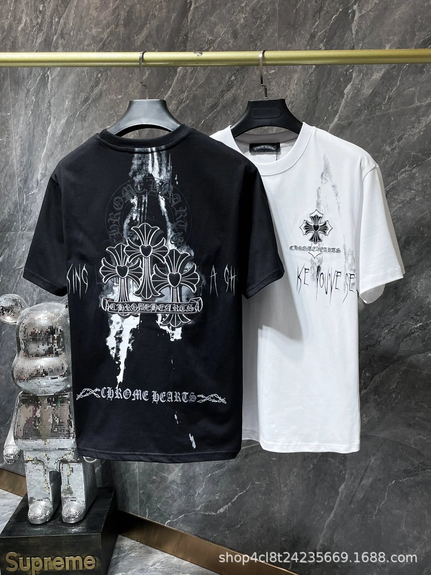Chrome Hearts Floral Cross Logo White T-Shirt - 28