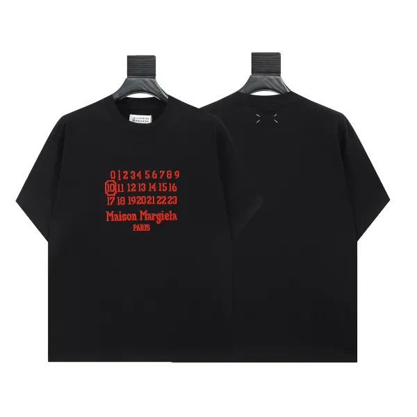 Maison Margiela Numbered Logo Print Black T-Shirt - 1