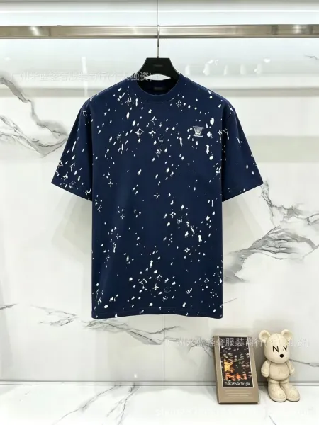 Design Splatter Print Navy T-Shirt - 1