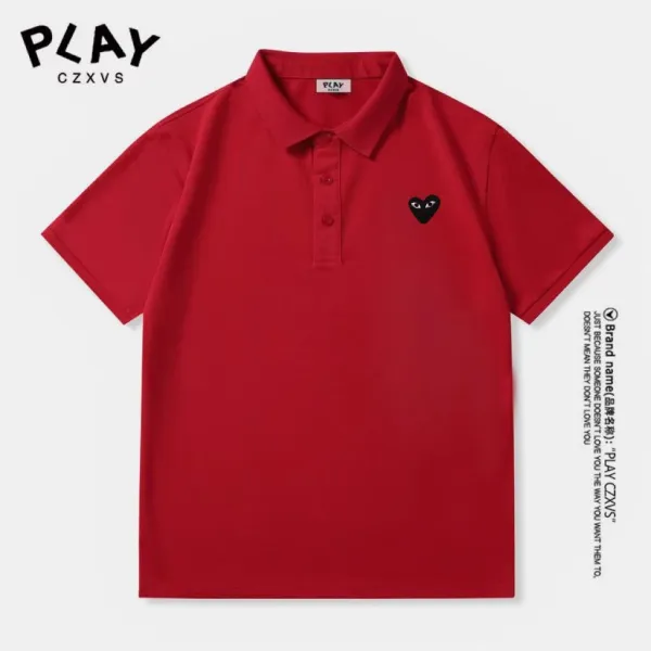 Comme des Garçons Play Heart Logo Red Polo Shirt - 1