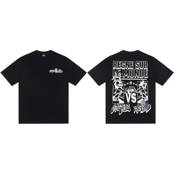Corteiz Regne Sur Le Monde Graphic T-Shirt Black - 1