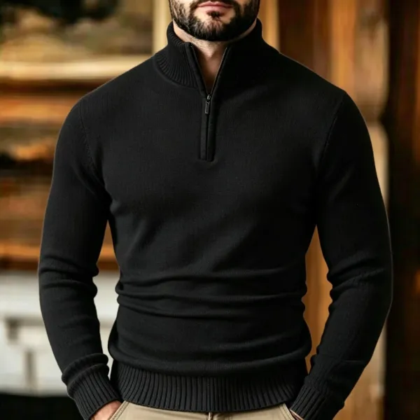 Design Half-Zip Sweater Navy Blue - 11