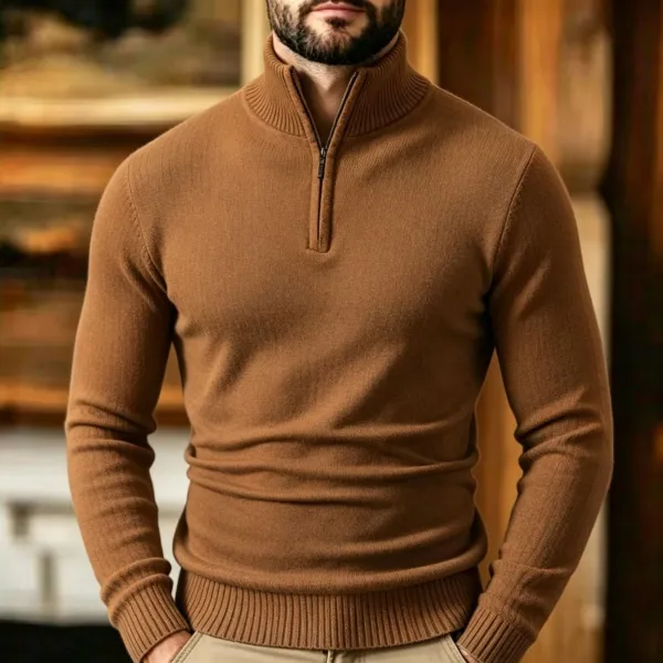 Design Half-Zip Sweater Navy Blue - 12