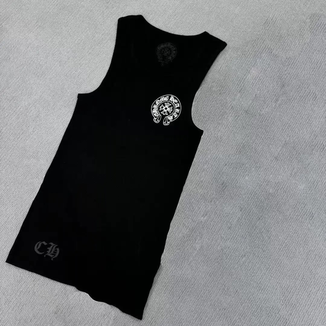 Chrome Hearts Logo Embroidered Black Vest Top - 8