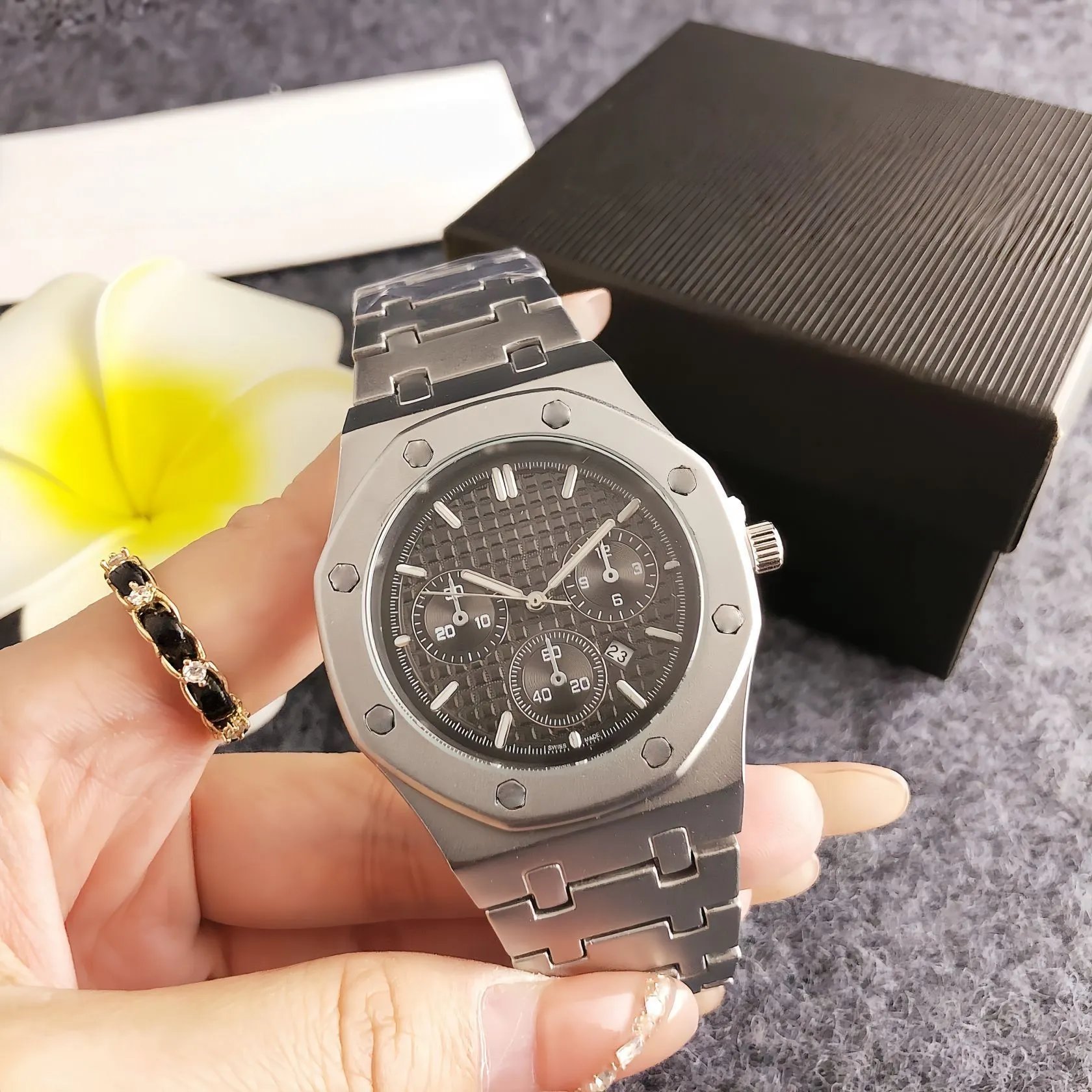 Audemars Piguet Royal Oak Chronograph Gray Dial Steel Watch Watches - 8