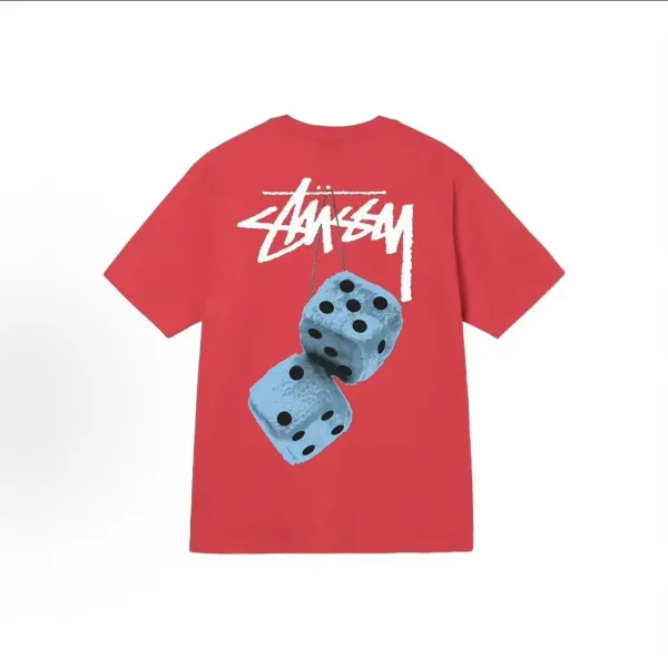 Stussy Dice Print T-Shirt Red - 12