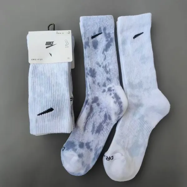 Nike Dri-FIT Tie-Dye Crew Socks White / Blue - 1