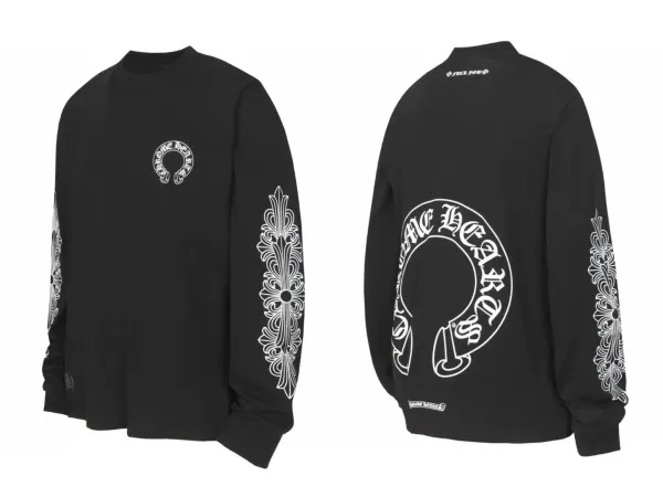 Chrome Hearts Gothic Cross Long Sleeve T-Shirt Black - 12