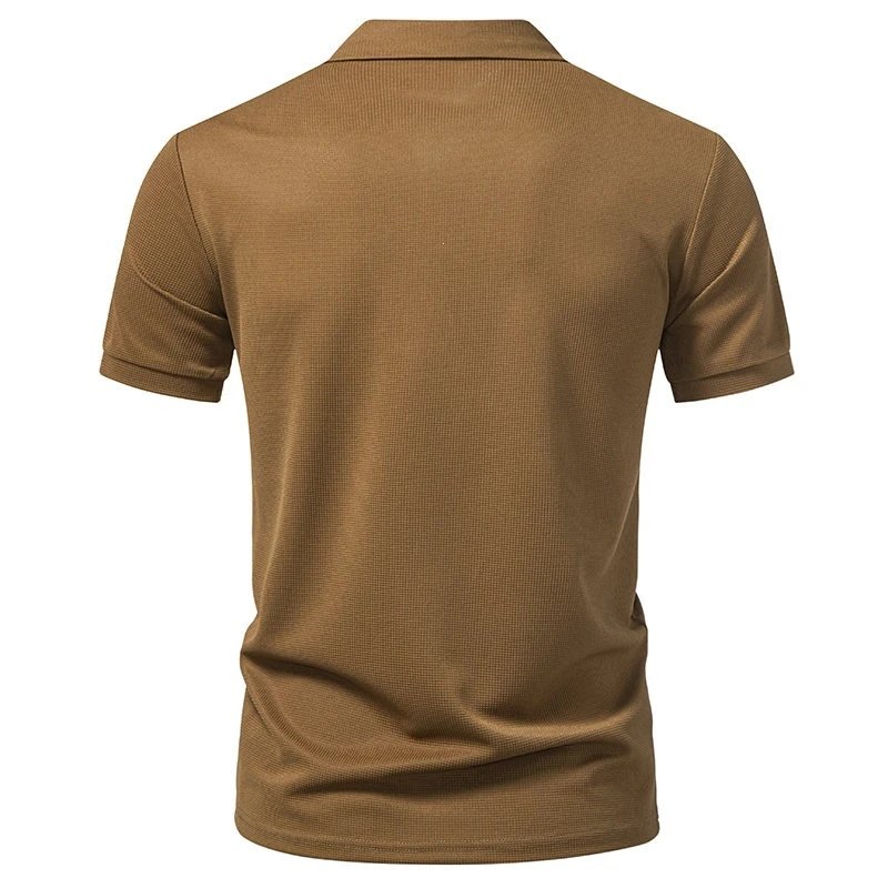 Design Color-Block Polo Shirt White Black Tops.polo - 18