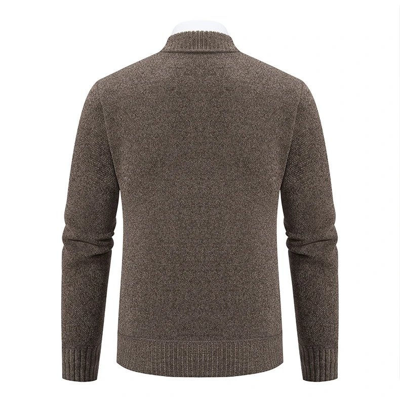 Design Zip-Up Knit Bomber Jacket Gray Outerwear Jacket - 16