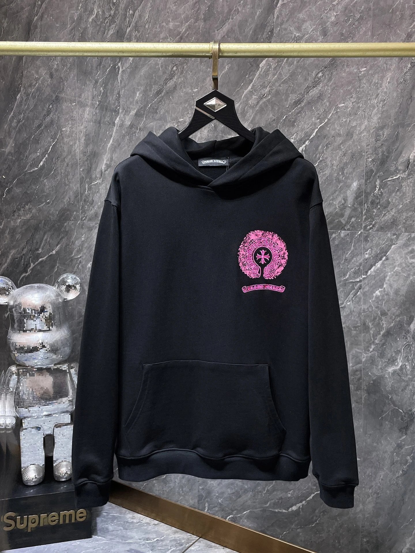 Chrome Hearts Cross Motif Zip-Up Hoodie Black - 6