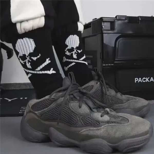 Design Mastermind World Skull Print Ankle Socks Black Socks - 5