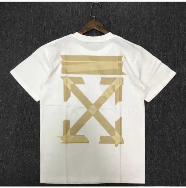 Off-White Industrial Tape Print White T-Shirt - 1