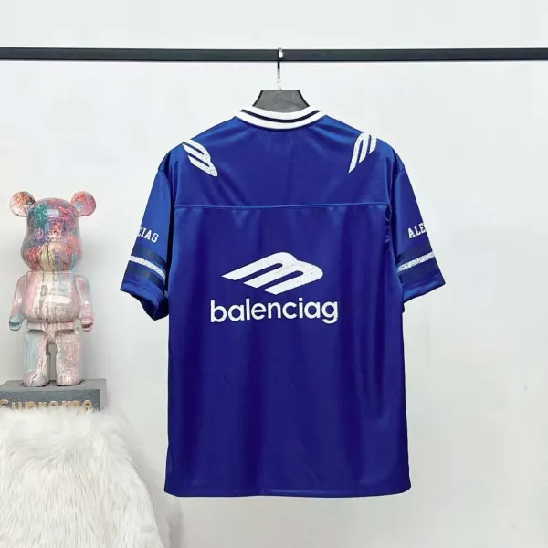 Balenciaga Football Jersey Black Velvet T-Shirt - 6