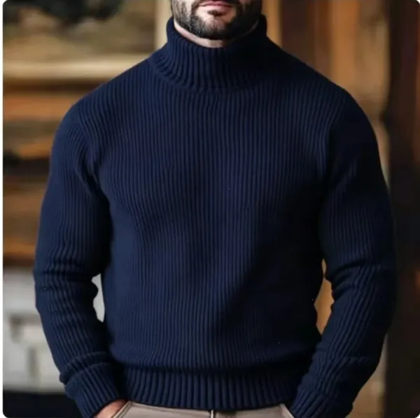 Design Ribbed Turtleneck Sweater Light Gray - 11