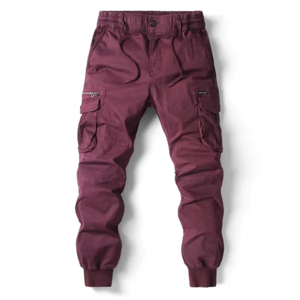 Design Cargo Jogger Pants Burgundy - 1