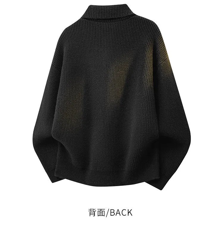 Design Oversized Ribbed Knit Cardigan with Gradient Wash Gray Outerwear.cardigan - 14