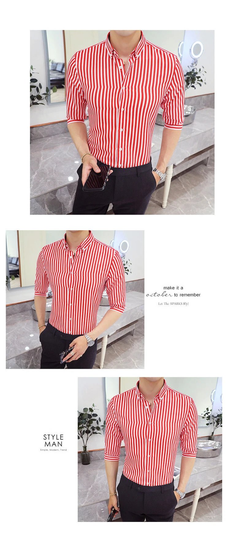Design Striped Button-Down Shirt White with Black Vertical Stripes Tops Shirt - 12