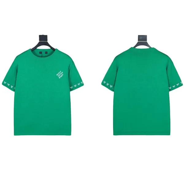 Design Short Sleeve T-Shirt Green with Sleeve Print Tops.t Shirts - 1