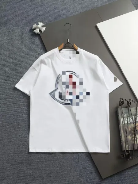 Moncler Pixelated Logo White T-Shirt - 1