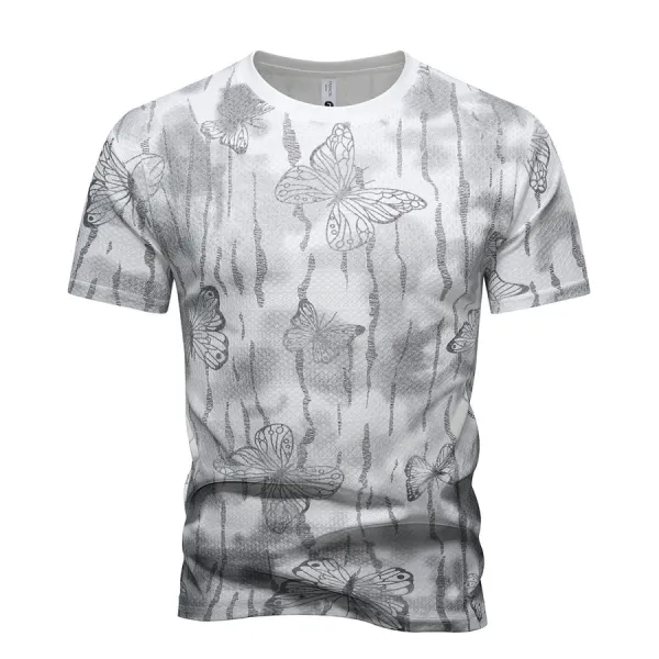 Design Butterfly Print Gradient T-Shirt - 11