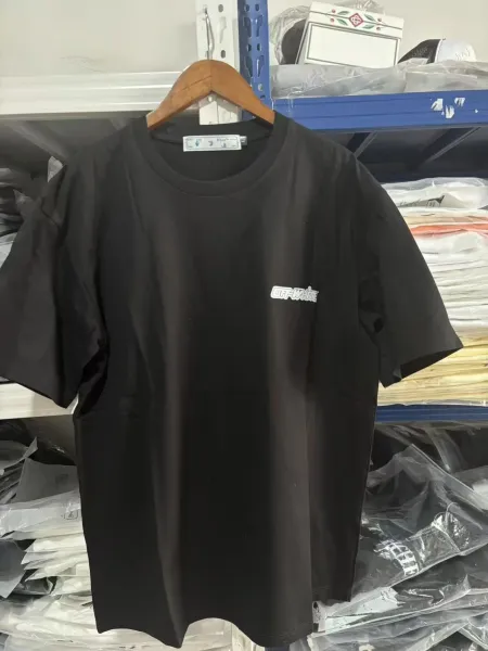 Off-White x Macao Local Store Garment Blue Arrow Print Black T-Shirt - 4