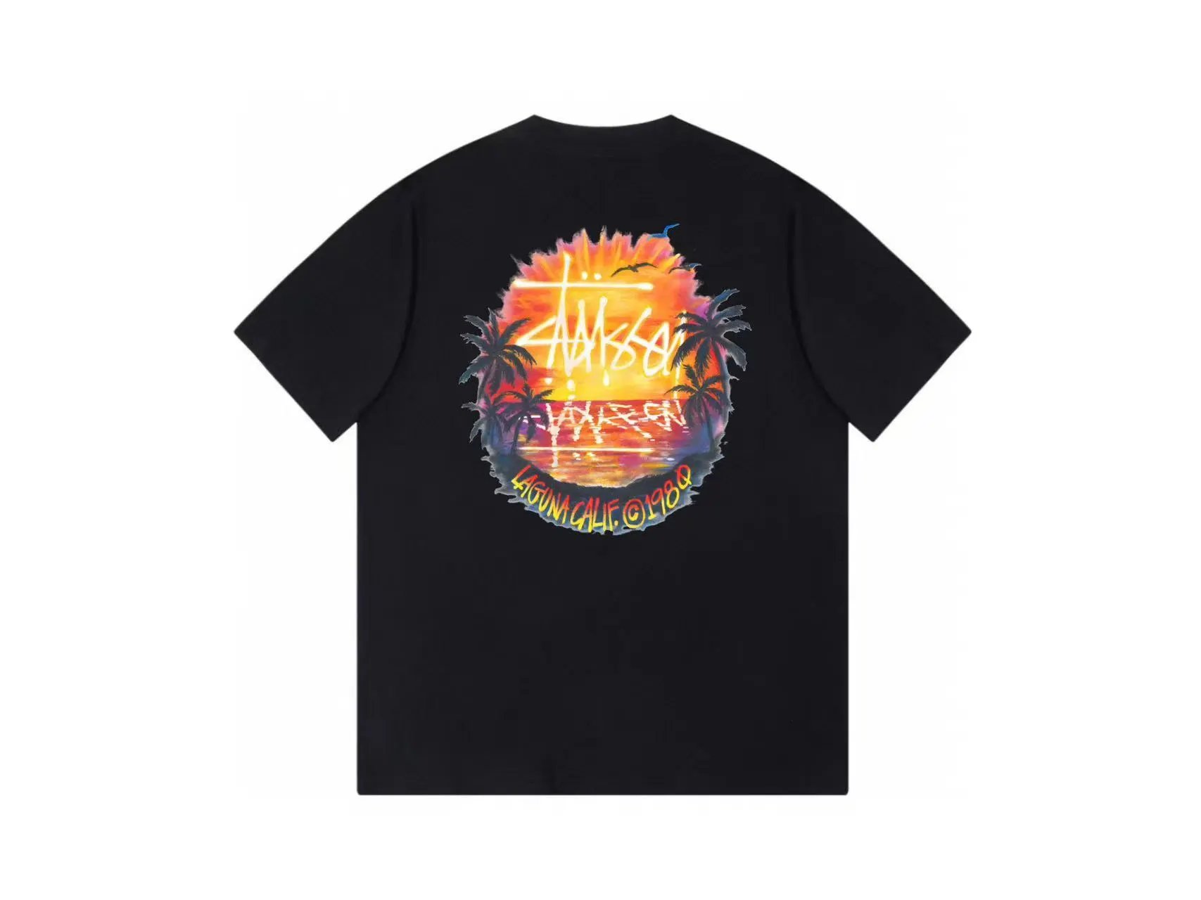 Stussy Laguna Sunset Graphic T-Shirt Black