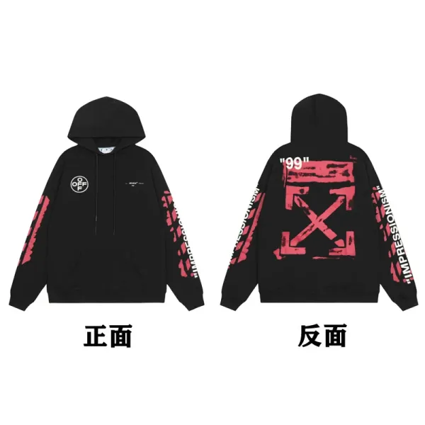 Off-White '99' Arrow Print Hoodie Black - 1