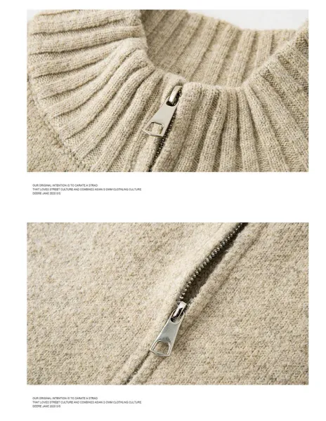 Design Gradient Knit Zip-Up Cardigan Gray Yellow Outerwear.cardigan - 18