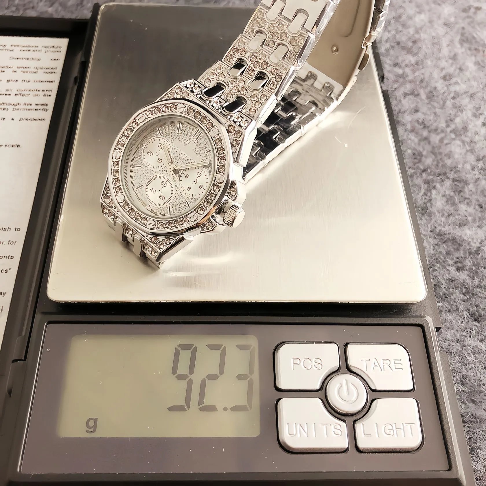 Design Chronograph Rose Gold and Silver Crystal-Embellished Watch Watches - 10