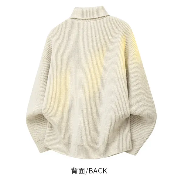 Design Oversized Ribbed Knit Cardigan with Gradient Wash Gray Outerwear.cardigan - 10