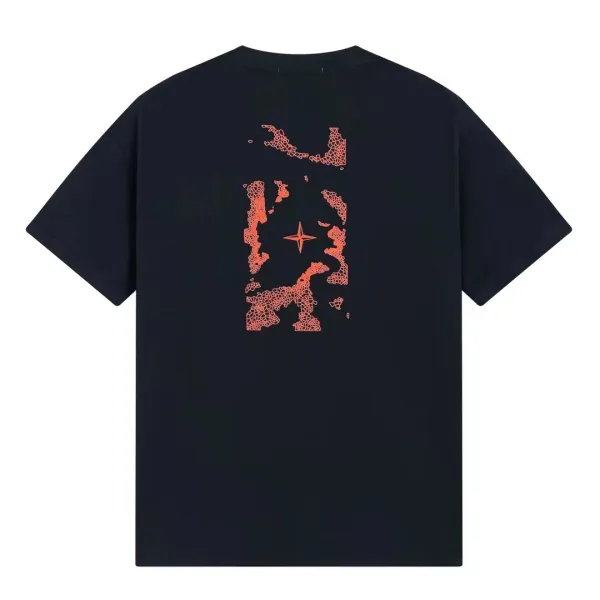 Design Abstract Graphic Print Black T-Shirt - 32