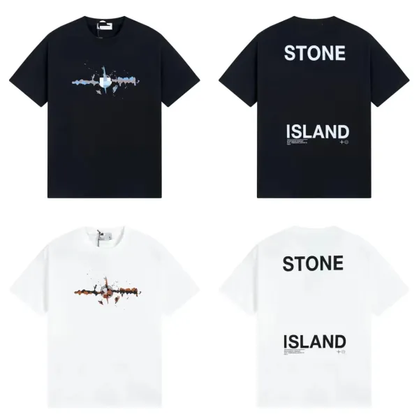 Design Abstract Graphic Print Black T-Shirt - 48