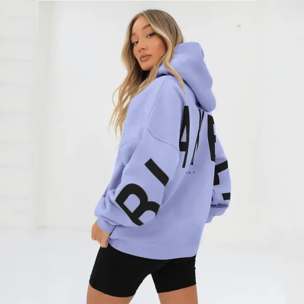 Design Oversized Graphic Hoodie in Light Gray with Black Lettering - 16