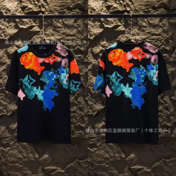 Design Abstract Print Black T-Shirt - 1