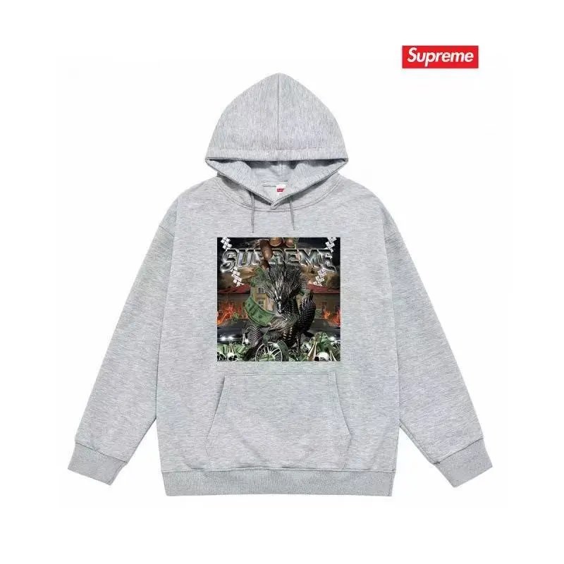 Supreme Dragon Graphic Hoodie Gray - 1