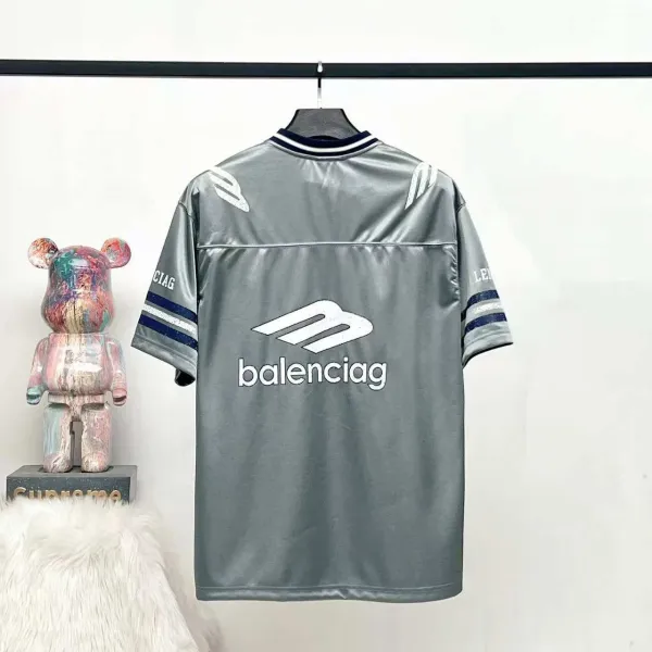 Balenciaga Football Jersey Black Velvet T-Shirt - 8
